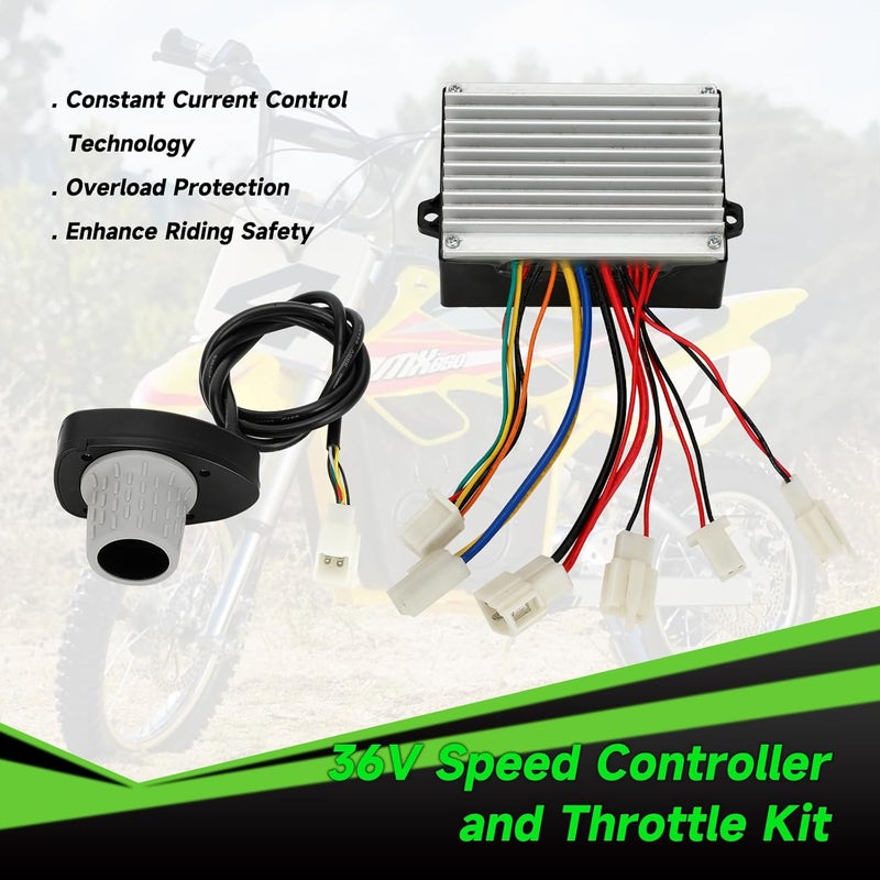 XIKOBY 36V Controller and Throttle Compatible with Razor MX500 MX650 Dirt Bike, Control Module and Twist Throttle Handlebar Grips Replacement for Razor SX500 Electric Dirt Rocket Quad EcoSmart Parts - Image 2